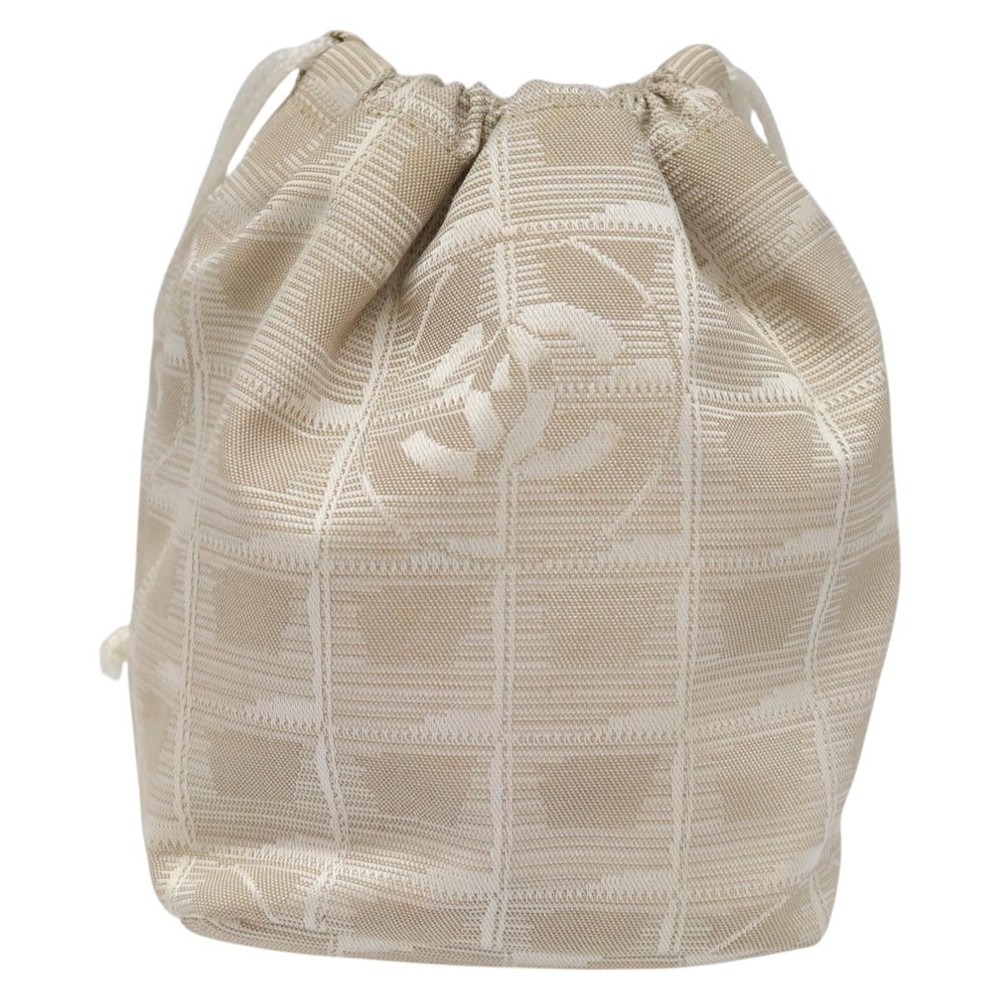 CHANEL New Travel Line Purse Pouch Nylon Beige CC Auth yk17133 - Picture 13 of 16